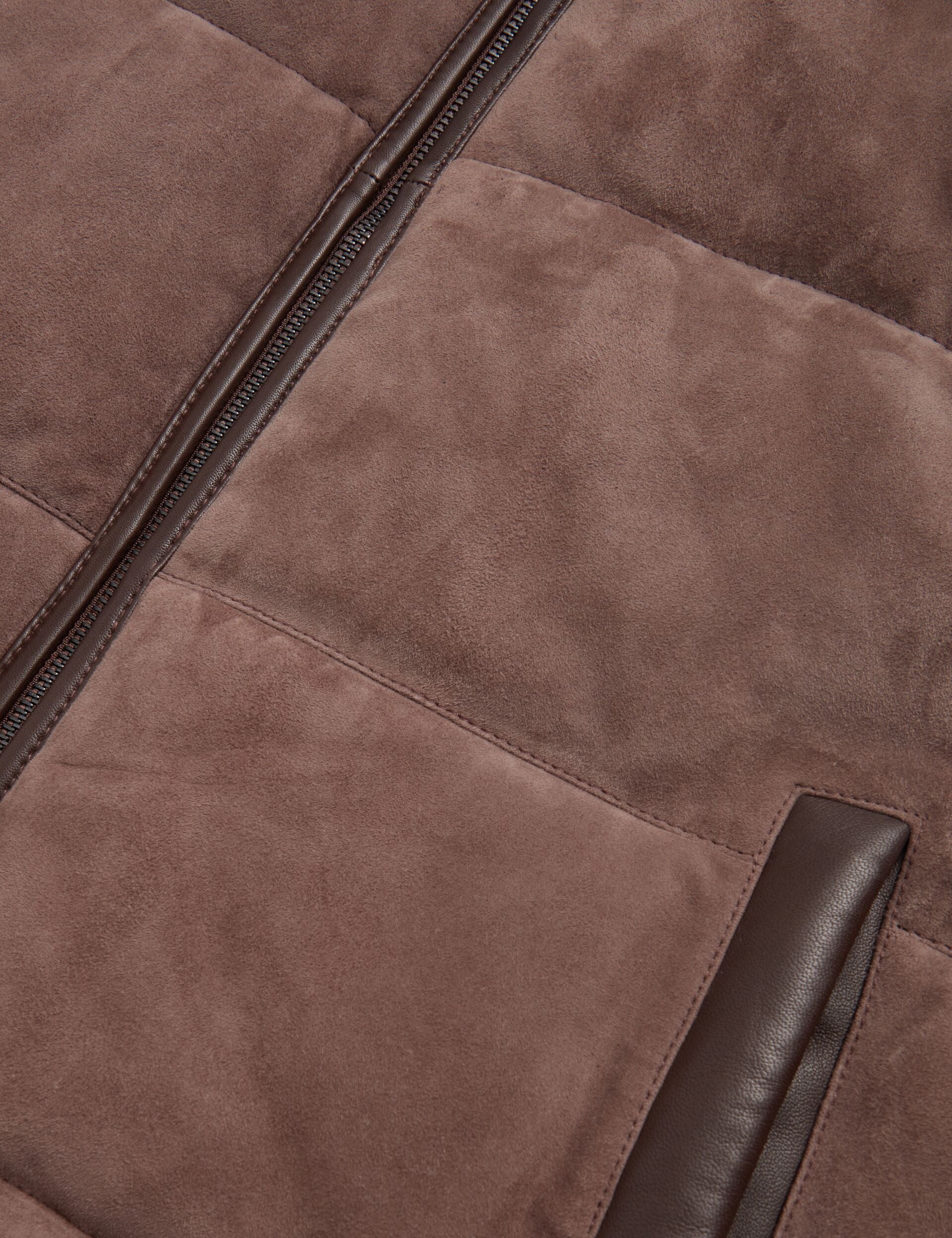 Ted Baker Orsyns Goat Suede Zipup Puffer Gilet