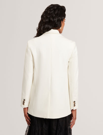 Ted Baker Ivory Relaxed Double Breasted Ponter Blazer Women's