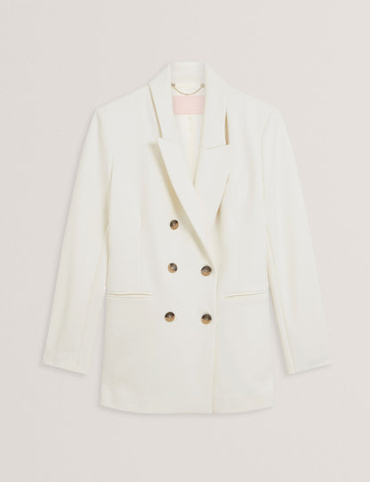 Ted Baker Ivory Relaxed Double Breasted Ponter Blazer Women's