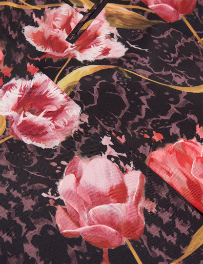 Ted Baker Black Rose Print Hourglass Tailored Blazer Women's
