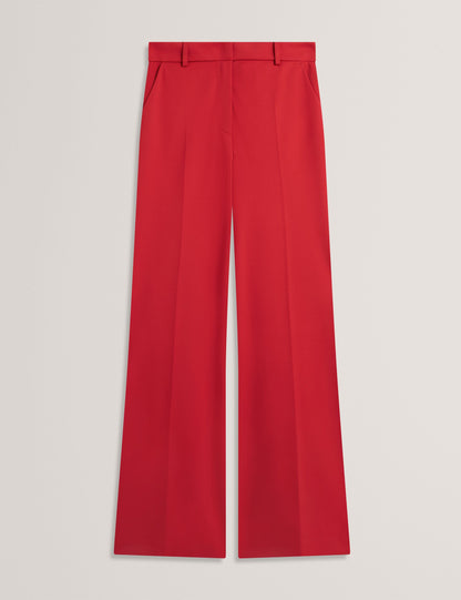 Ted Baker Dark Red Flared Wide Leg Tailored Trousers Women's