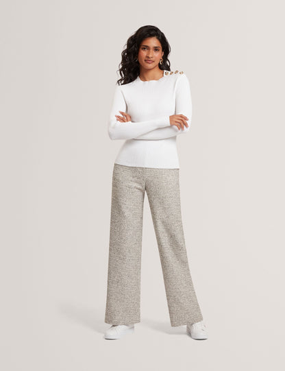 Ted Baker Bleana Rose Button Long Sleeve Knit Top Women's