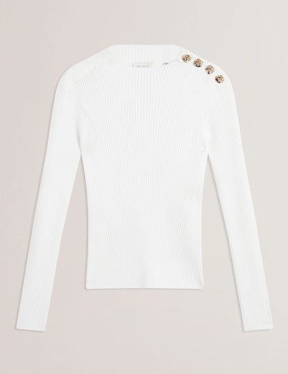 Ted Baker Bleana Rose Button Long Sleeve Knit Top Women's