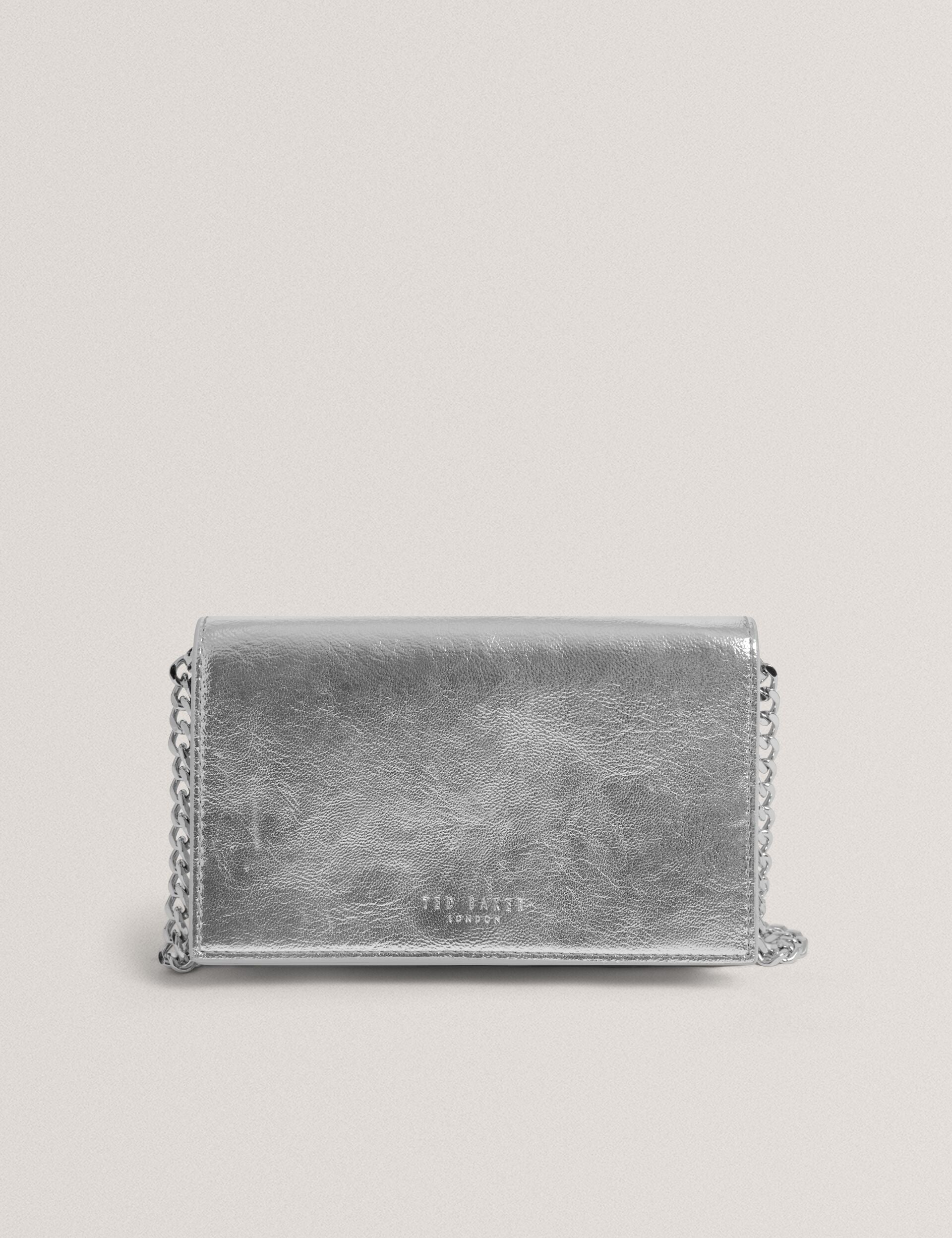 Ted Baker Mahiraa Metallic Faux Leather Crossbody Wallet Bag Women's
