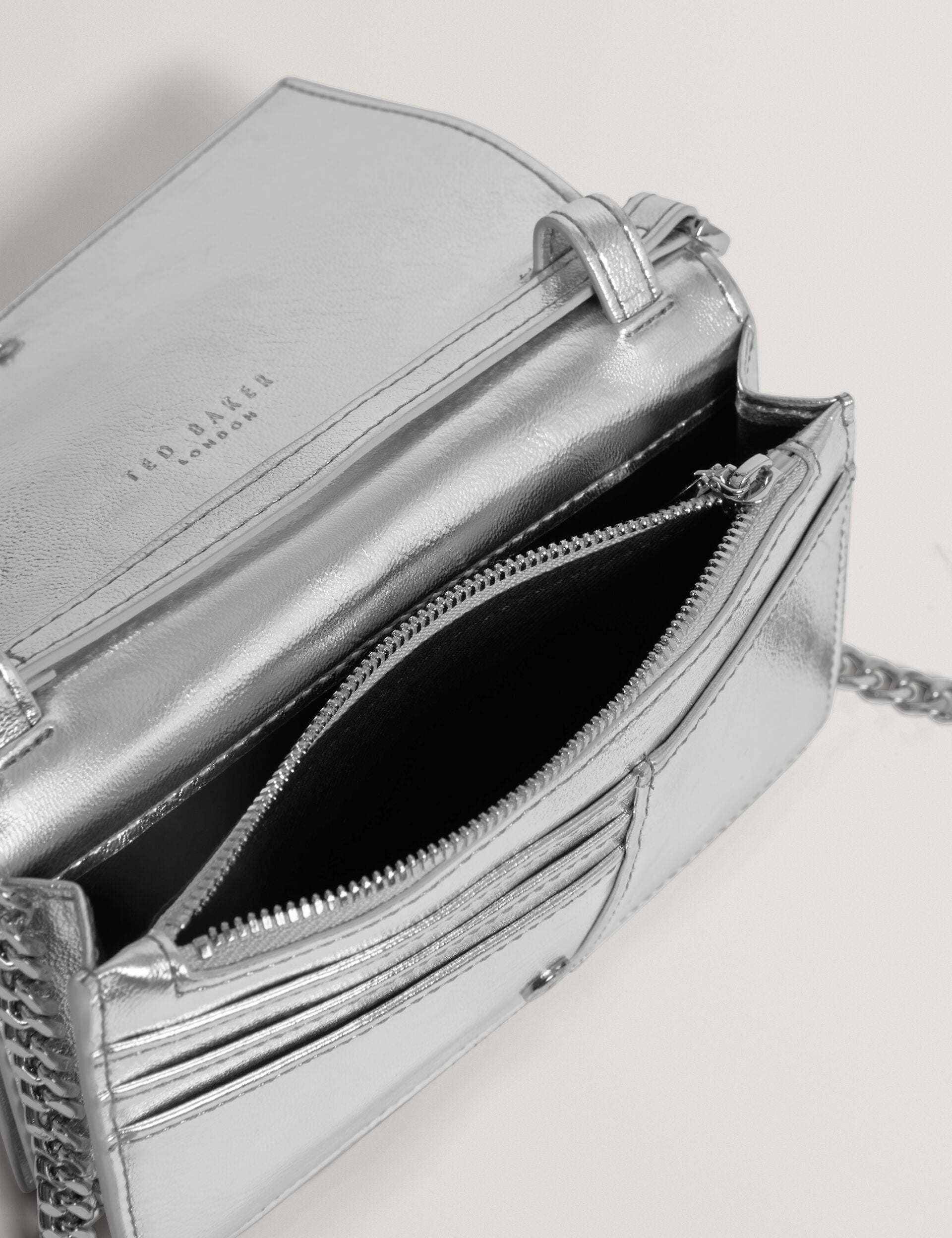 Ted Baker Mahiraa Metallic Faux Leather Crossbody Wallet Bag Women's