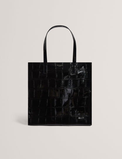 Ted Baker Vannda Patent Croc Texture Large Icon Tote Bag Women's