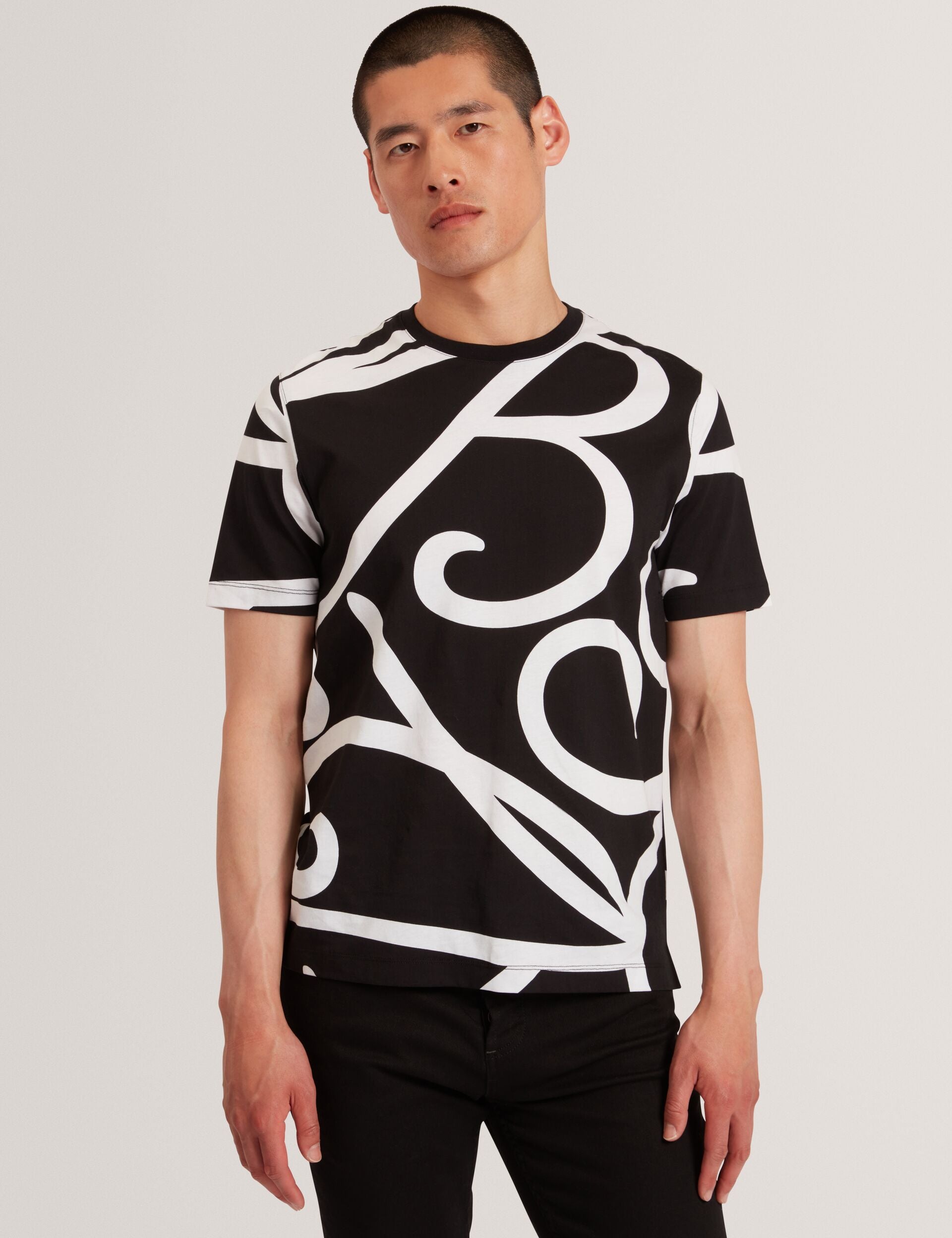 Ted Baker Armos Monochrome Logo Print Cotton Tshirt