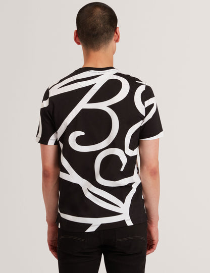 Ted Baker Armos Monochrome Logo Print Cotton Tshirt