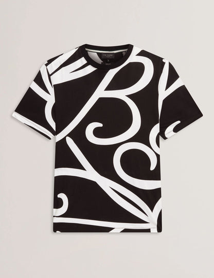 Ted Baker Armos Monochrome Logo Print Cotton Tshirt