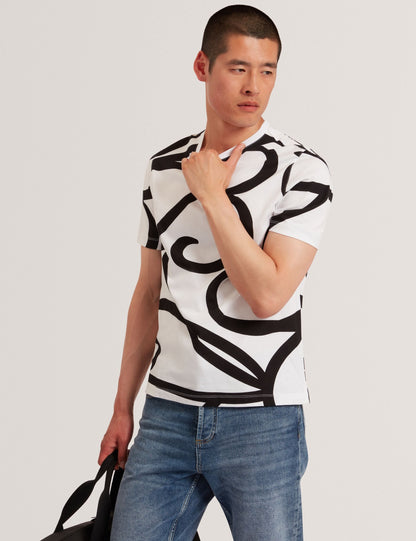 Ted Baker Armos Monochrome Logo Print Cotton Tshirt