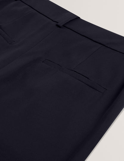 Ted Baker Navy Tailored Kick Flare Twill Trousers Women's