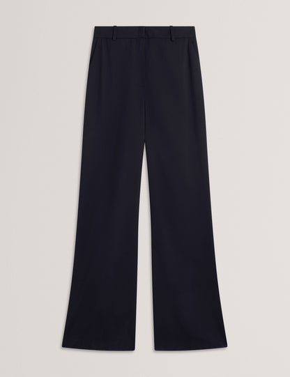 Ted Baker Navy Tailored Kick Flare Twill Trousers Women's