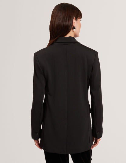 Ted Baker Black Single Breasted Ponte Boyfriend Blazer Women's