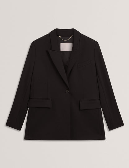 Ted Baker Black Single Breasted Ponte Boyfriend Blazer Women's