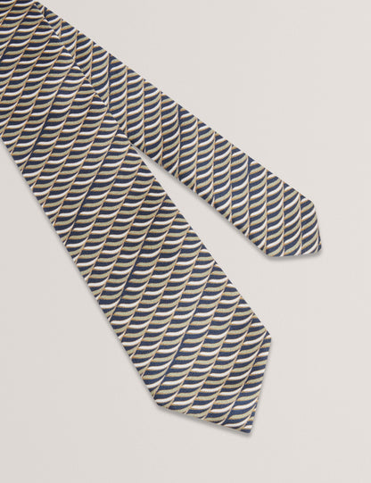 Ted Baker Gennaro Wave Geometric Print Silk Tie