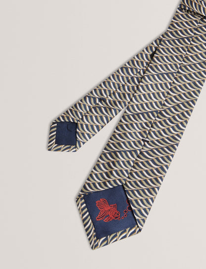 Ted Baker Gennaro Wave Geometric Print Silk Tie