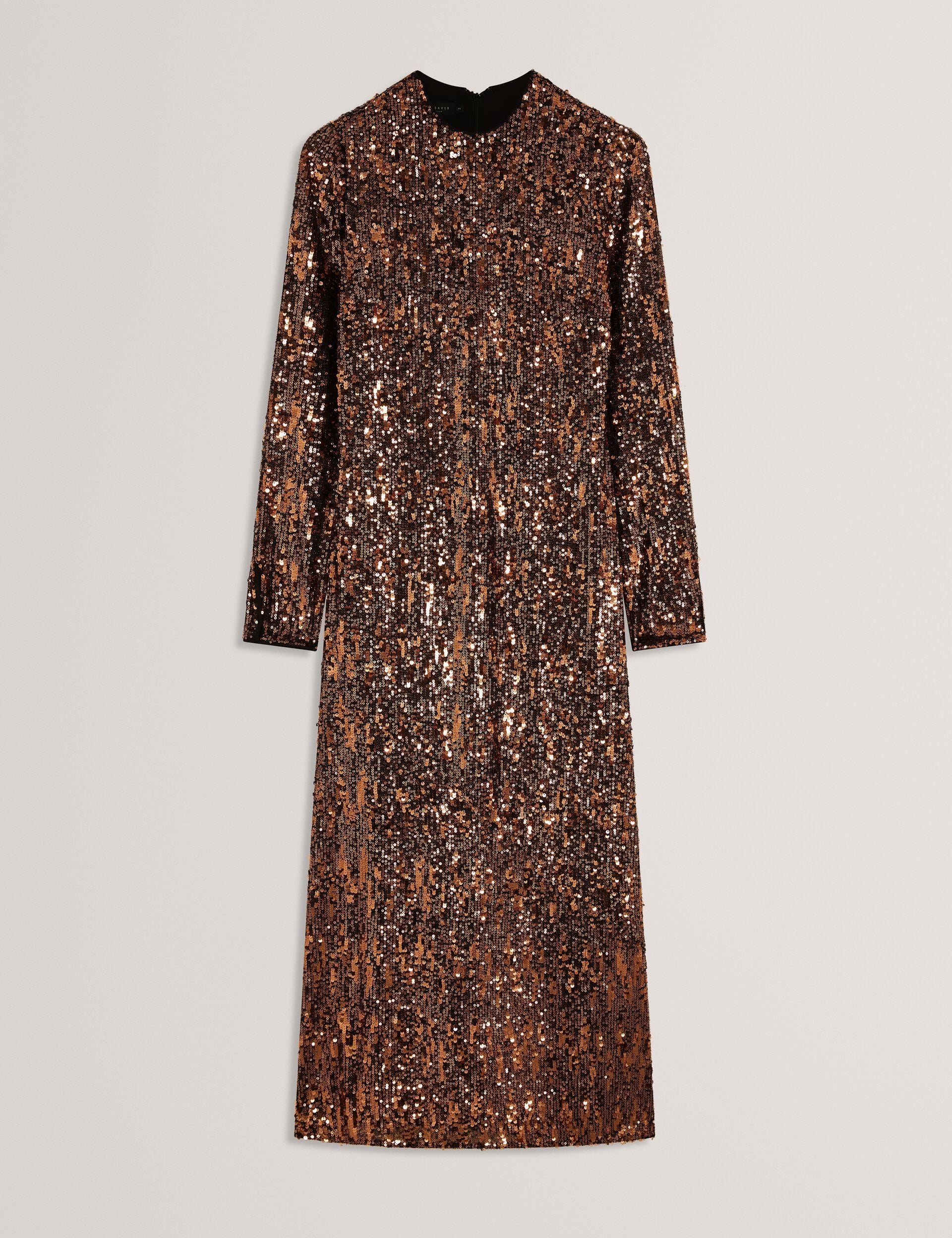 Ted Baker Jadeaa Mixed Sequin Long Sleeve Midi Dress Women's