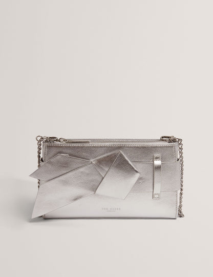 Ted Baker Jimmah Metallic Pu Bow Trim Clutch Bag Women's