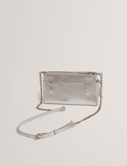 Ted Baker Jimmah Metallic Pu Bow Trim Clutch Bag Women's