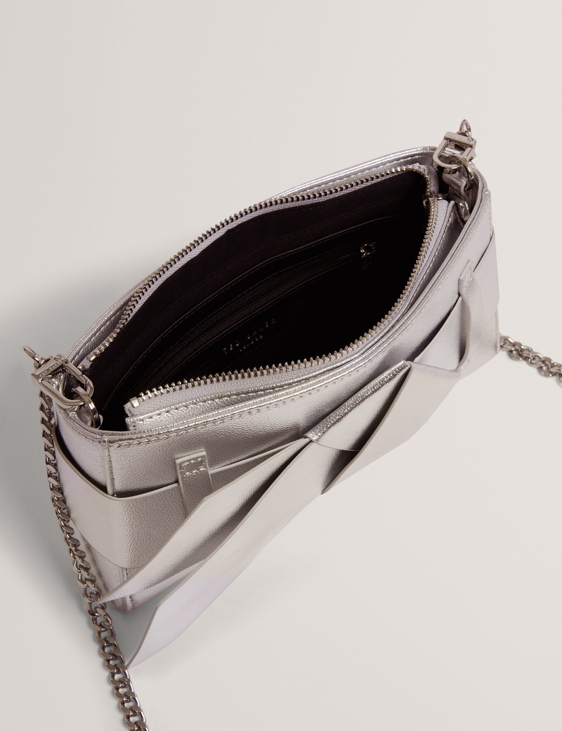 Ted Baker Jimmah Metallic Pu Bow Trim Clutch Bag Women's