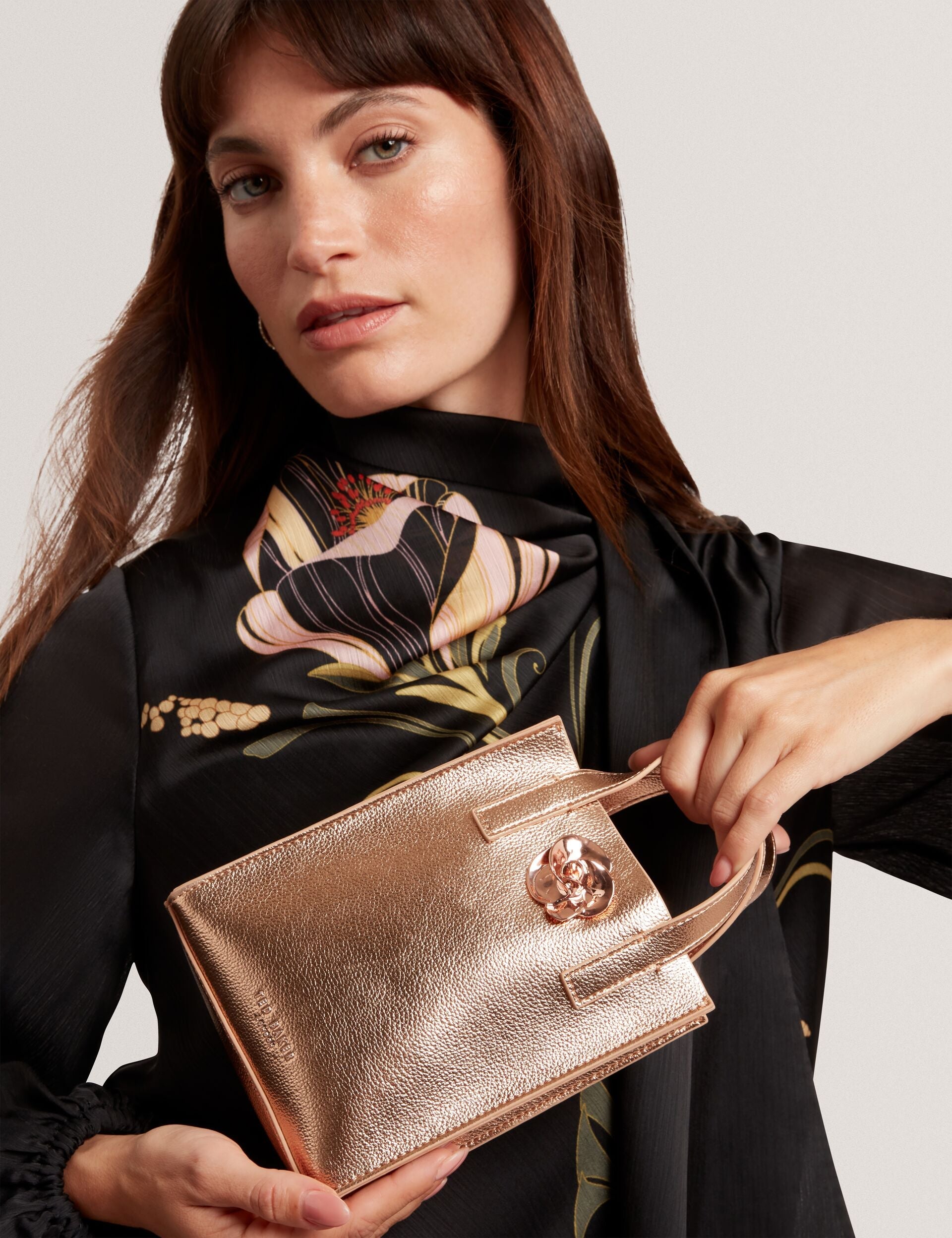 Ted Baker Rosari Metallic Rose Detail Mini Icon Tote Bag Women's