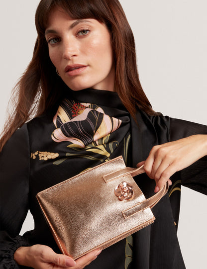 Ted Baker Rosari Metallic Rose Detail Mini Icon Tote Bag Women's