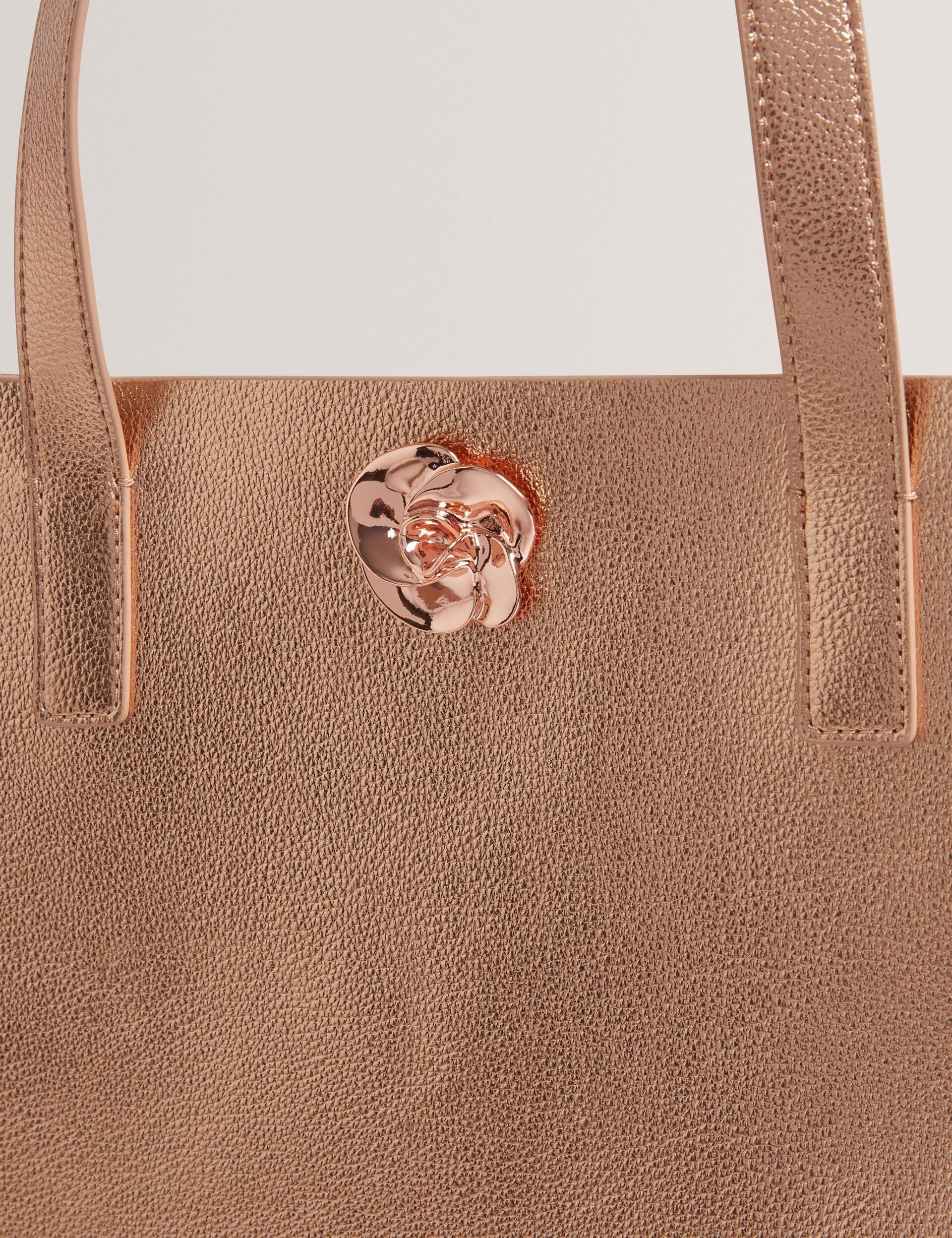 Ted Baker Rosmah Rose Detail Metallic Large Icon Tote Bag Women's