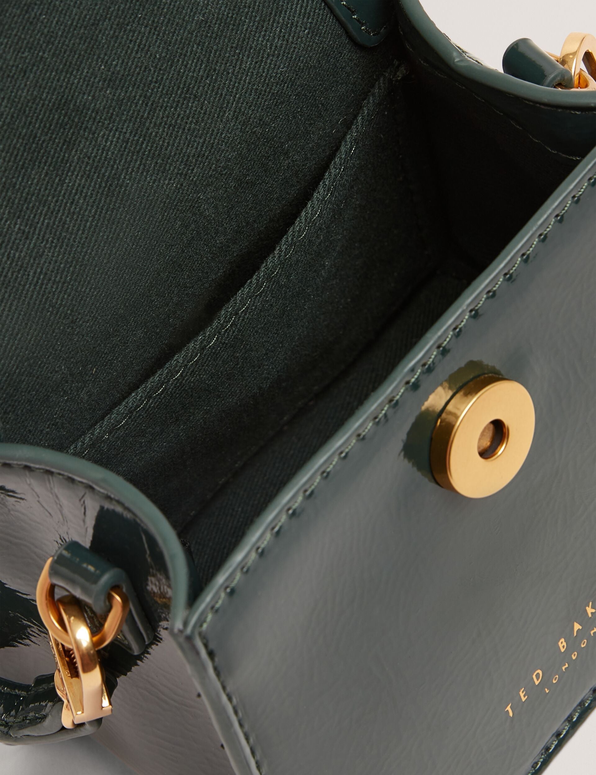 Ted Baker Roselah Hardware Rose Mini Top Handle Bag In Dkgreen Women's