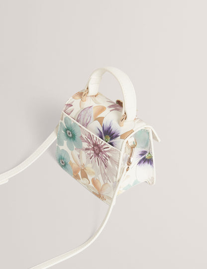 Ted Baker Helensa Petal Print Mini Top Handle Bag In White Women's