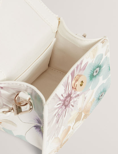 Ted Baker Helensa Petal Print Mini Top Handle Bag In White Women's