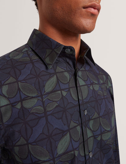Ted Baker Frankkn Stained Glass Print Long Sleeve Shirt