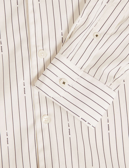 Ted Baker Hangent Logo Pinstripe Pure Cotton Shirt