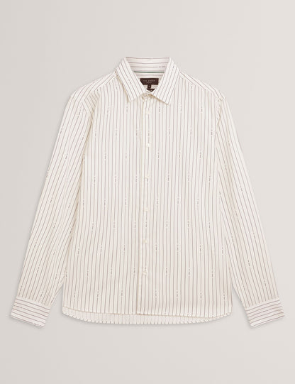 Ted Baker Hangent Logo Pinstripe Pure Cotton Shirt