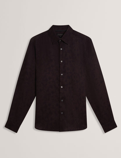 Ted Baker Akselle Dark Floral Print Woven Shirt