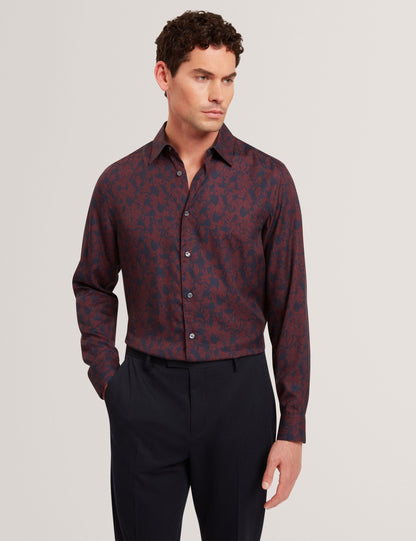 Ted Baker Akselle Dark Floral Print Woven Shirt