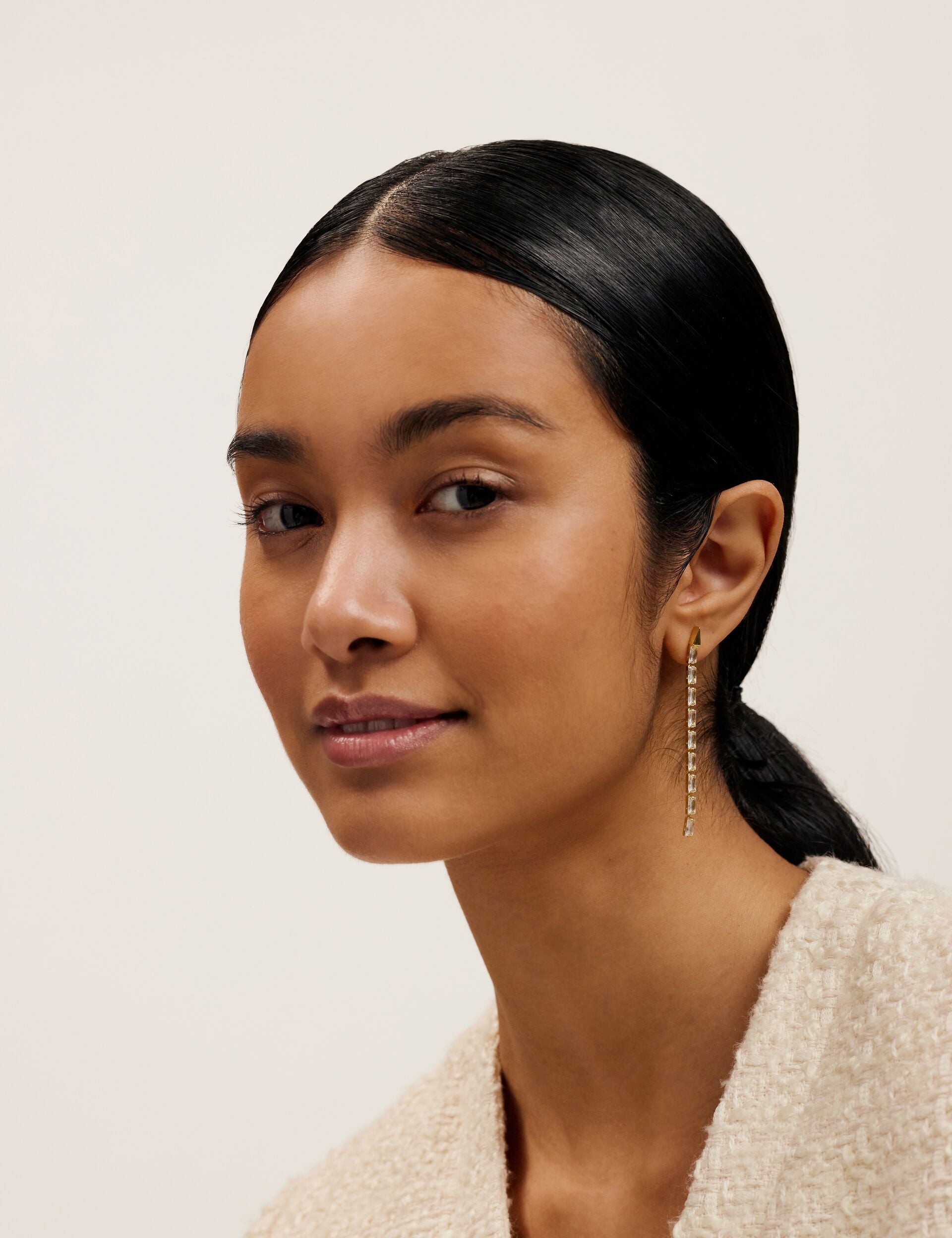 Ted Baker Isalie Baguette Crystal Long Drop Earrings Women's