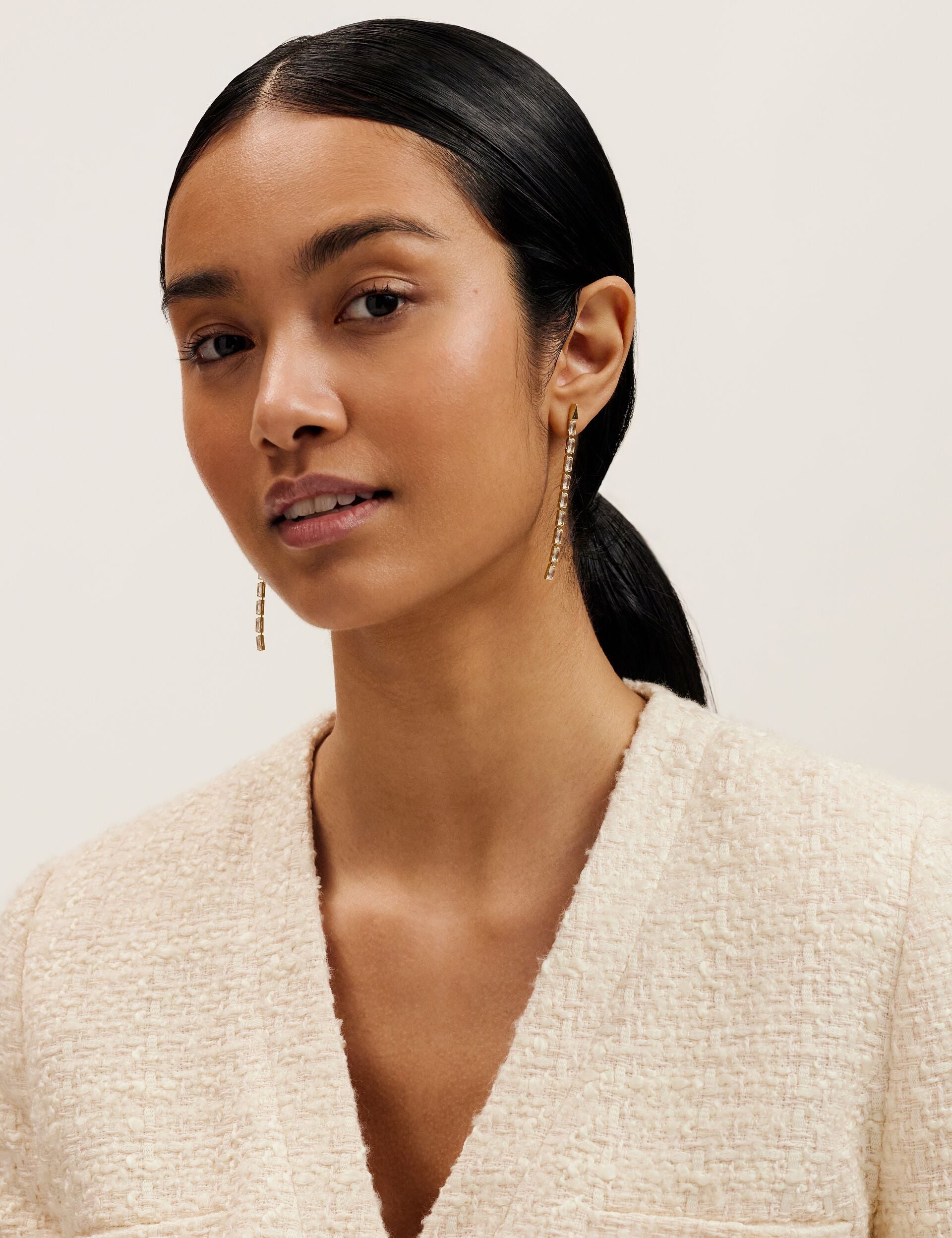 Ted Baker Isalie Baguette Crystal Long Drop Earrings Women's