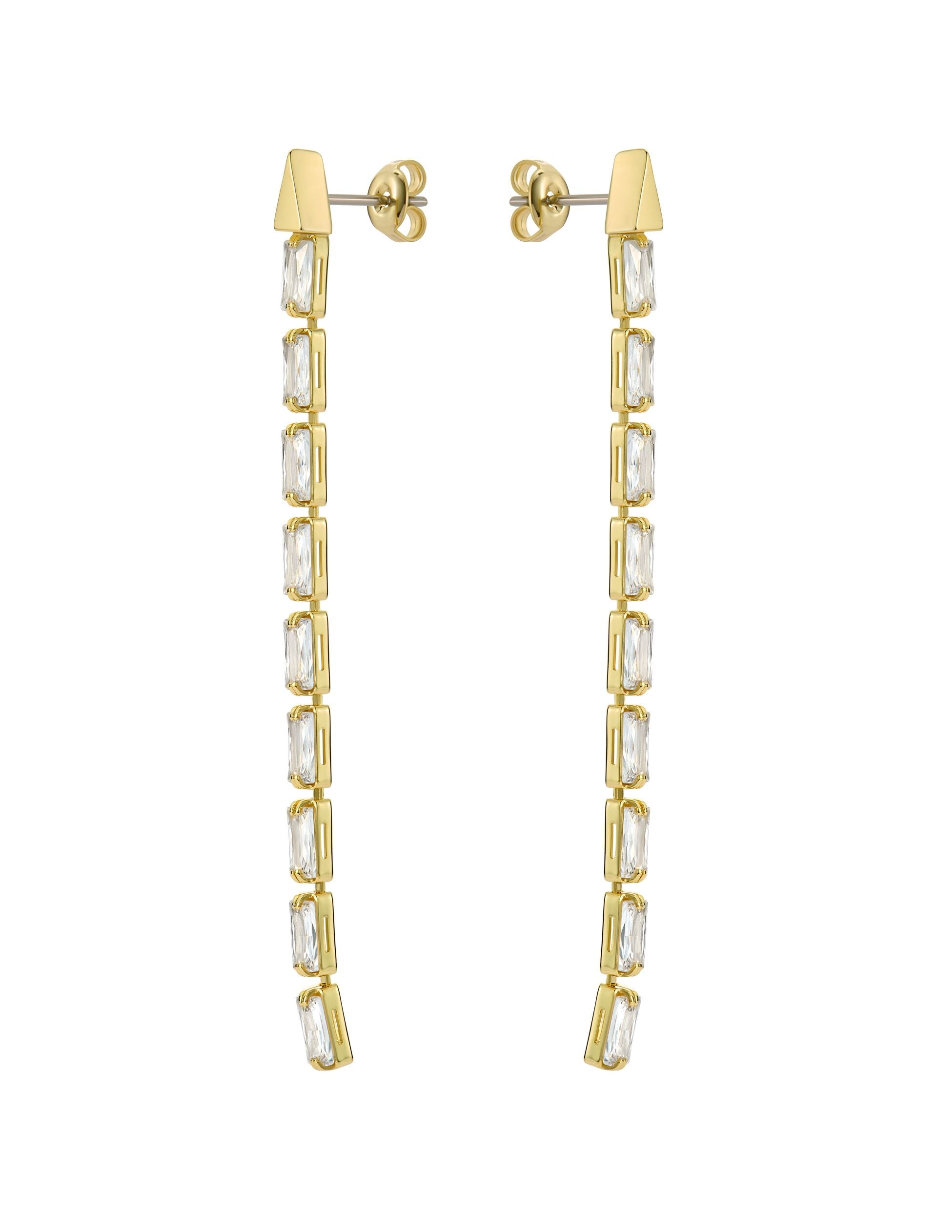 Ted Baker Isalie Baguette Crystal Long Drop Earrings Women's