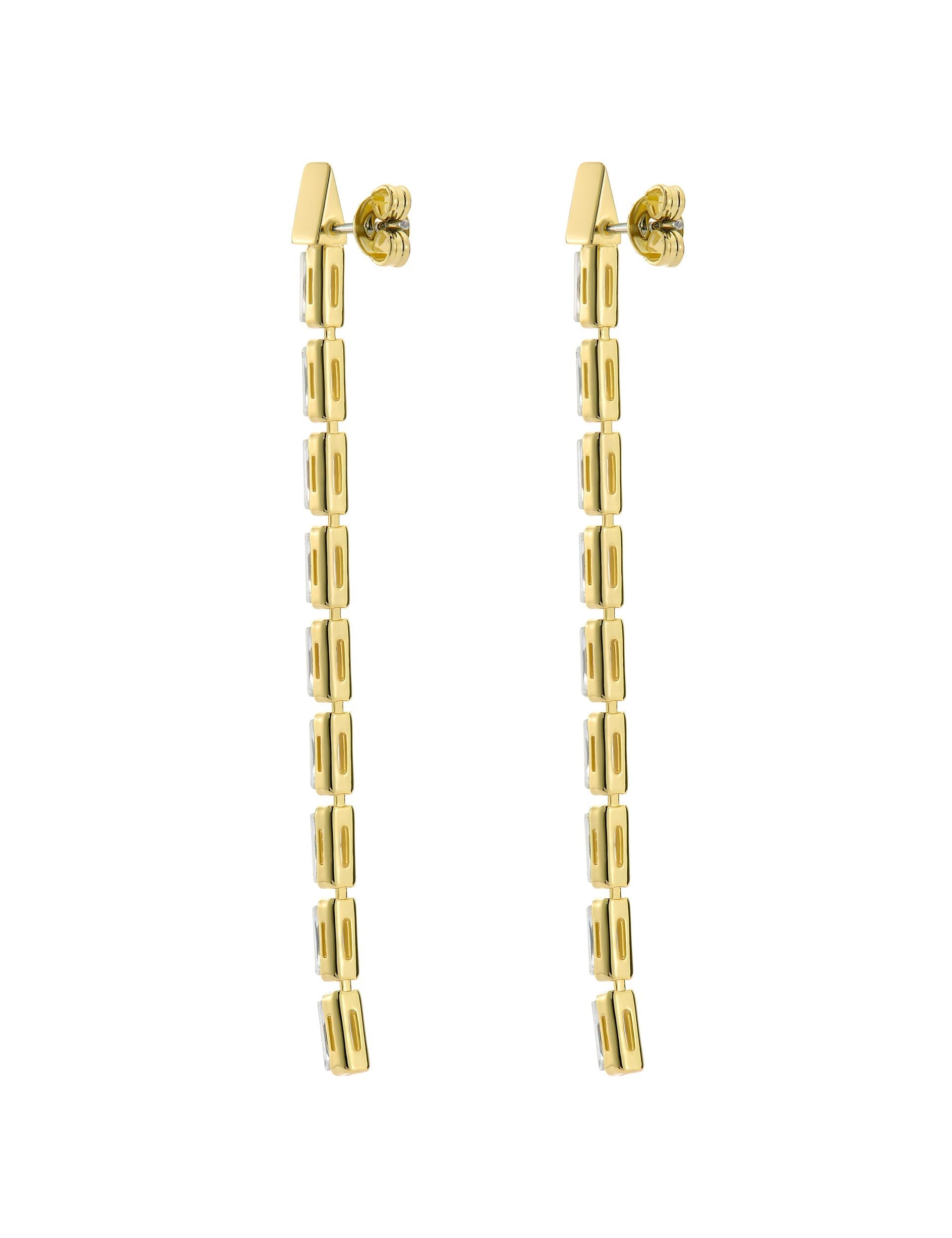 Ted Baker Isalie Baguette Crystal Long Drop Earrings Women's