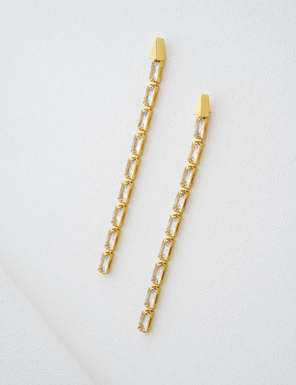 Ted Baker Isalie Baguette Crystal Long Drop Earrings Women's