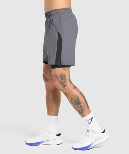 Gymshark Sport 7" 2 In 1 Shorts Dark Grey