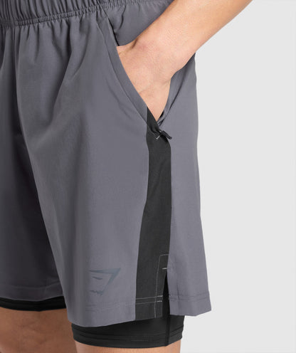 Gymshark Sport 7" 2 In 1 Shorts Dark Grey