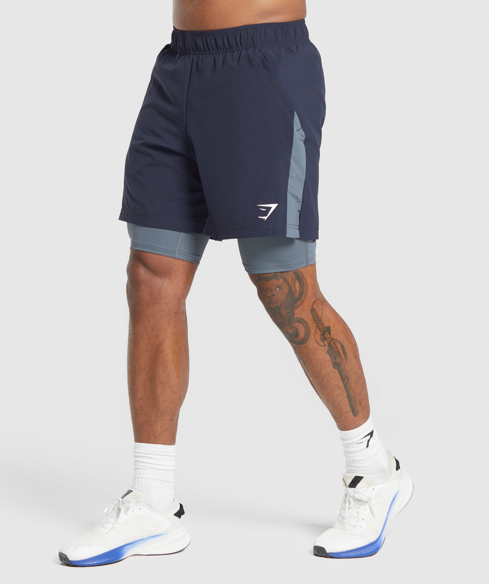 Gymshark Sport 7" 2 In 1 Shorts Heavy Blue