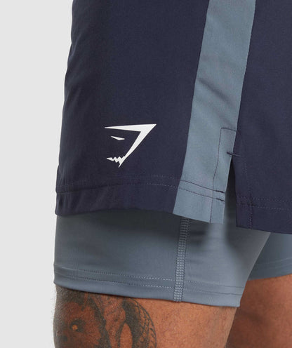 Gymshark Sport 7" 2 In 1 Shorts Heavy Blue