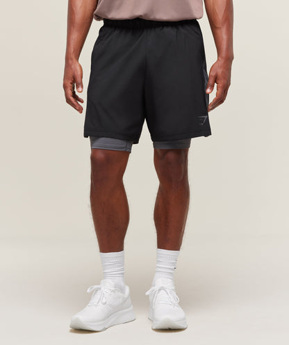 Gymshark Sport 7" 2 In 1 Shorts Black