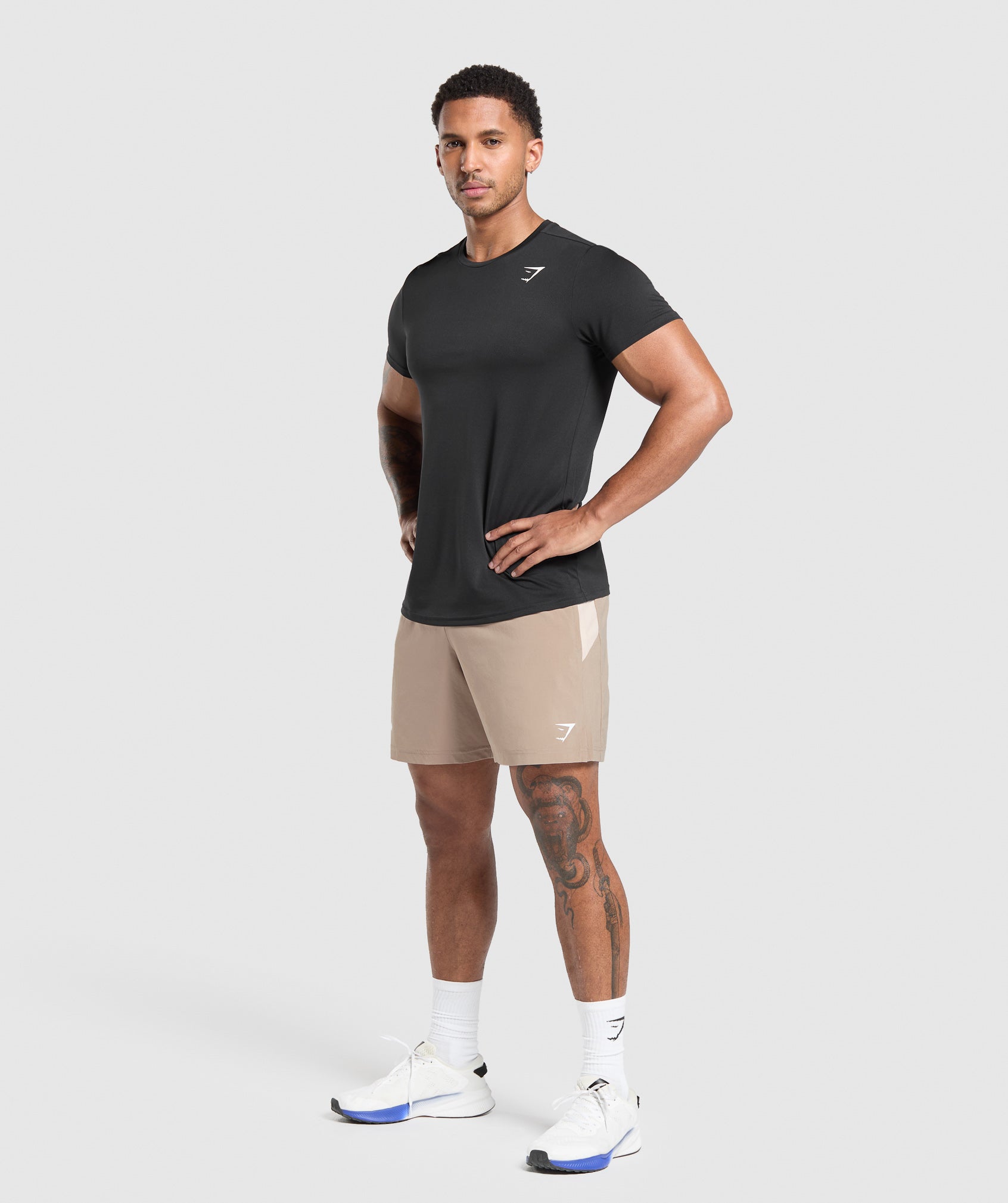 Gymshark Sport Panel 7" Shorts Cement Brown