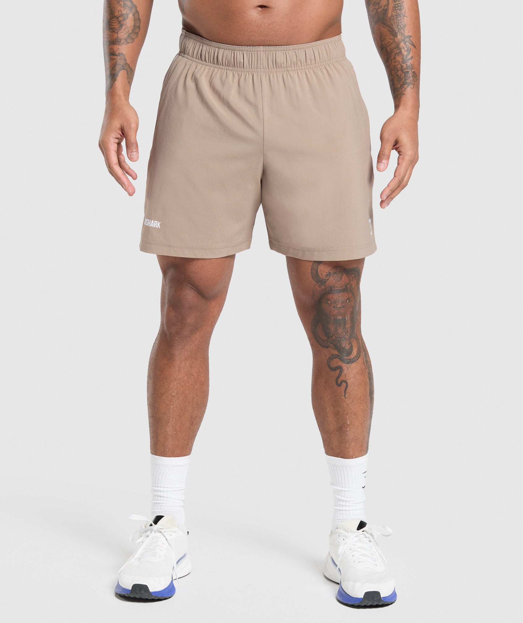 Gymshark Sport Panel 7" Shorts Cement Brown