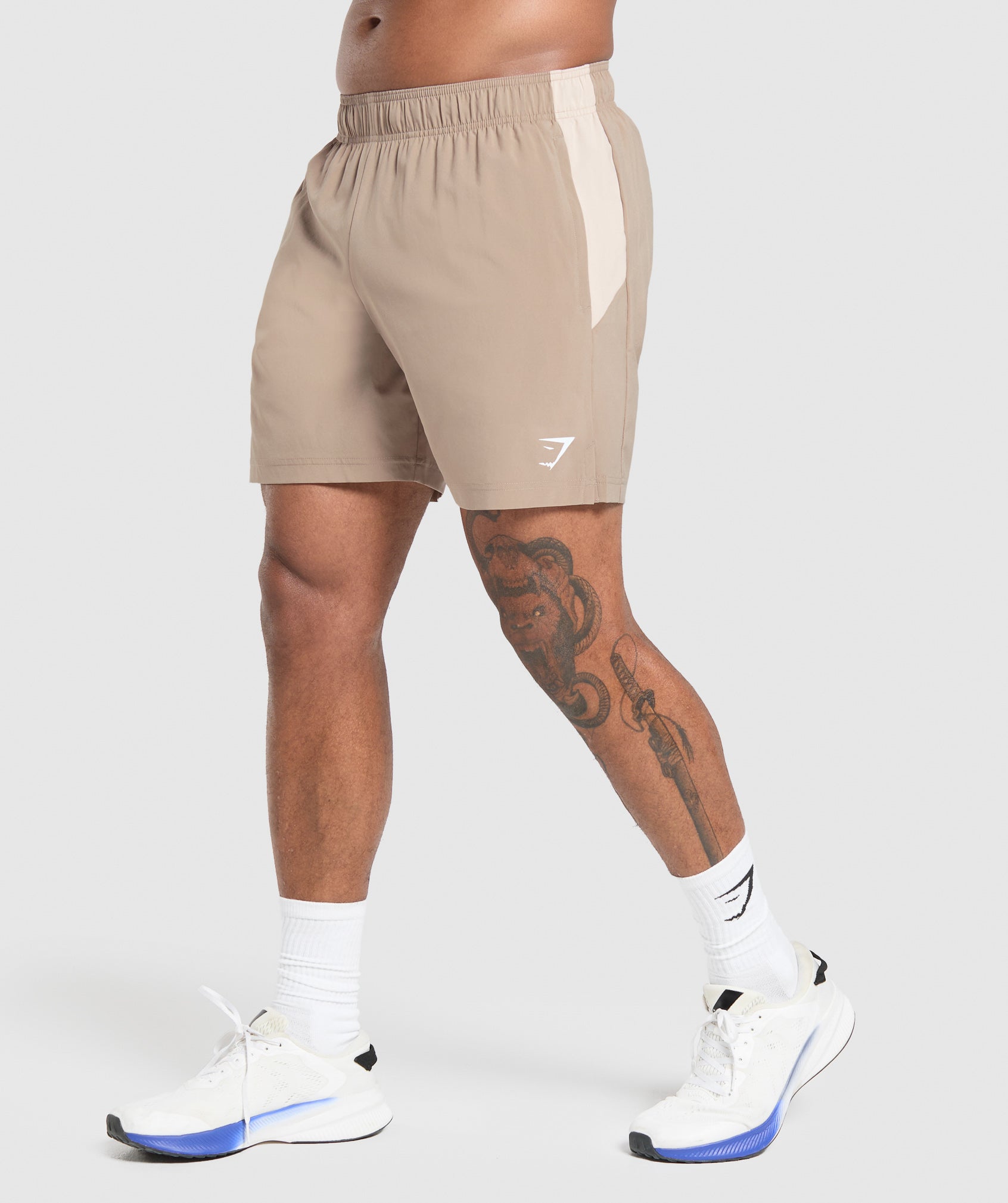 Gymshark Sport Panel 7" Shorts Cement Brown