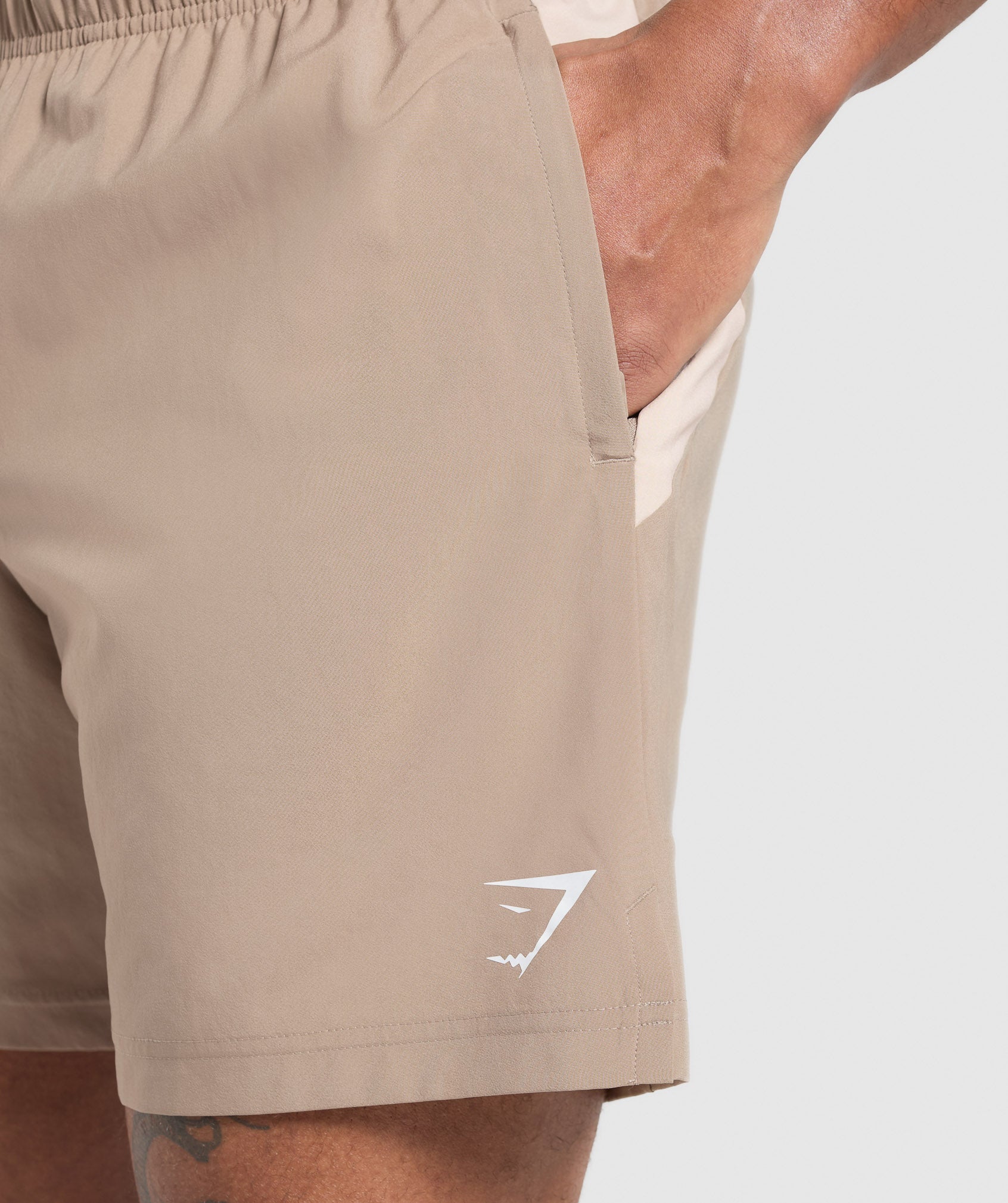 Gymshark Sport Panel 7" Shorts Cement Brown