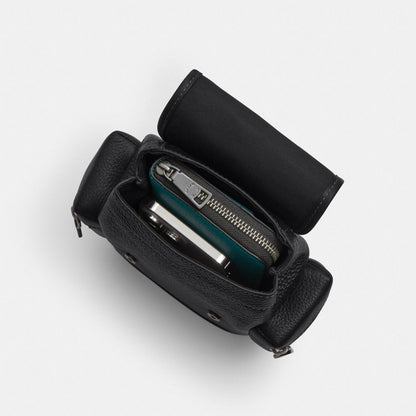 Coach Sprint Sling Pack In Signature Jacquard Silver Charcoal Black